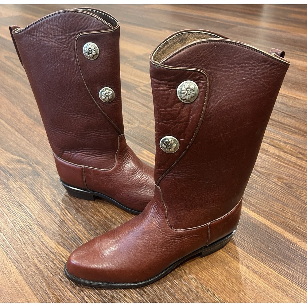Tony Lama Cordovan Boots Floral Conchos Women's 9‎ M New